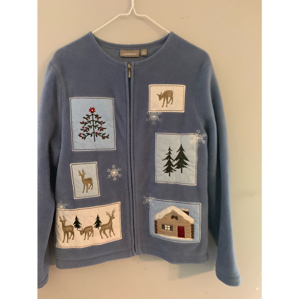 Christmas winter zip cardigan women’s small